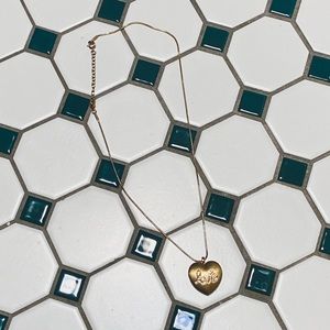 Vintage Gold Jeweled Love Locket Necklace